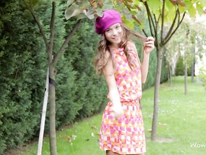 Upskirt Teen Flashes Fullback Panties Outdoors