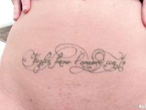 Tattooed Tummy Cutie Fucks A Huge Dildo Solo