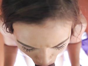 Fun Girlfriend Blows Him Poolside And Fucks Indoors