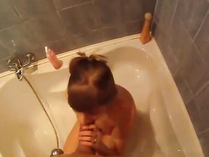 Pretty Amateur Takes His Load In The Bathroom