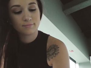 Teen Naiomi Mae Gives a POV Long Sloppy Blowjob & Rides A BBC