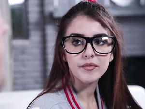 Tiny Teen Nerd Needs Big Daddy Dick Inside Her